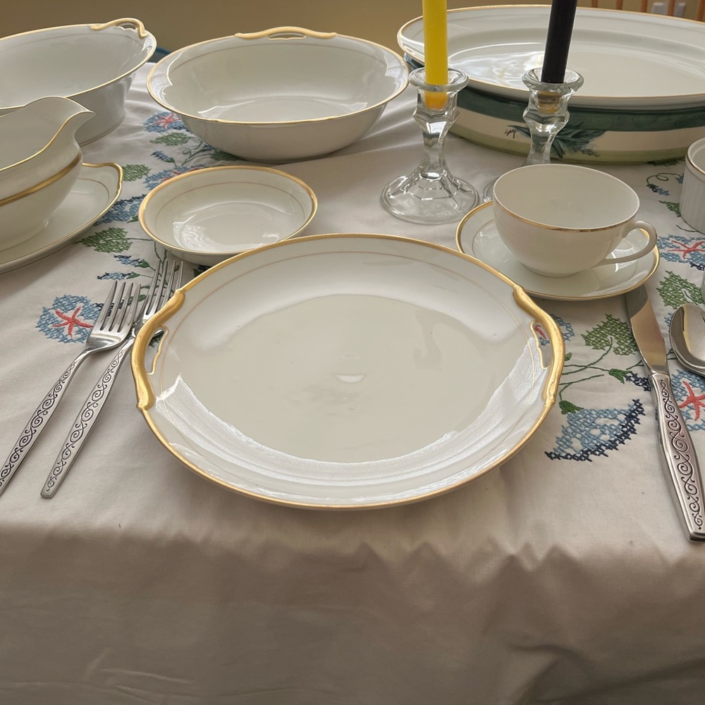 Serving Dishes 4, Fine China Nippon Noritake gold rim, antique great grandmother